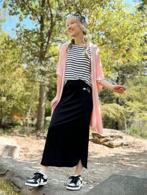 Snoga Black Maxi Pencil Skirt - Classic Everyday Style